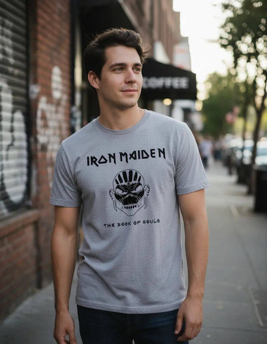 1 Camiseta Cinza Adulto Masculino Unissex Iron Maiden The Book Of Souls mlc
