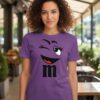 Camiseta Roxa Manga Curta m&m Baby Look Piscadinha Divertido mlc