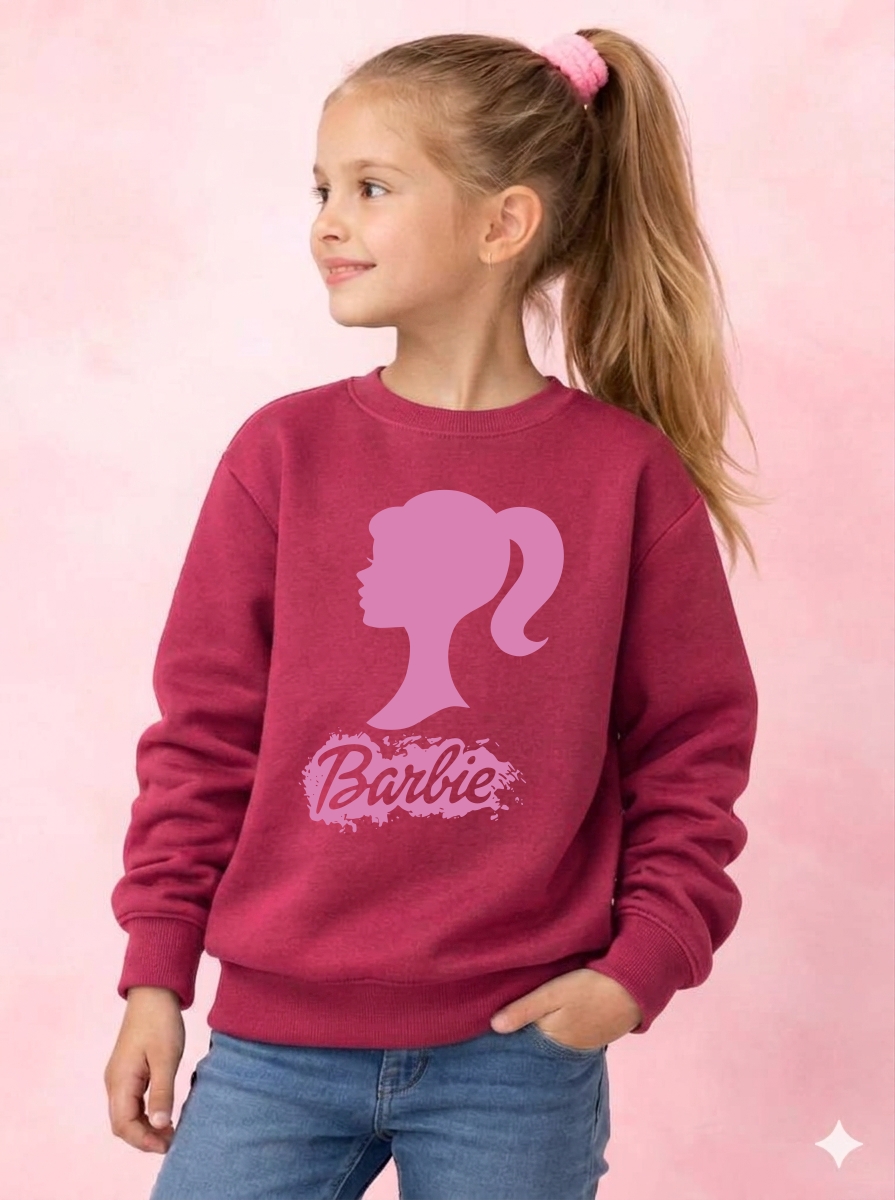 1 Moletom Rosa Barbie Infantil mlc