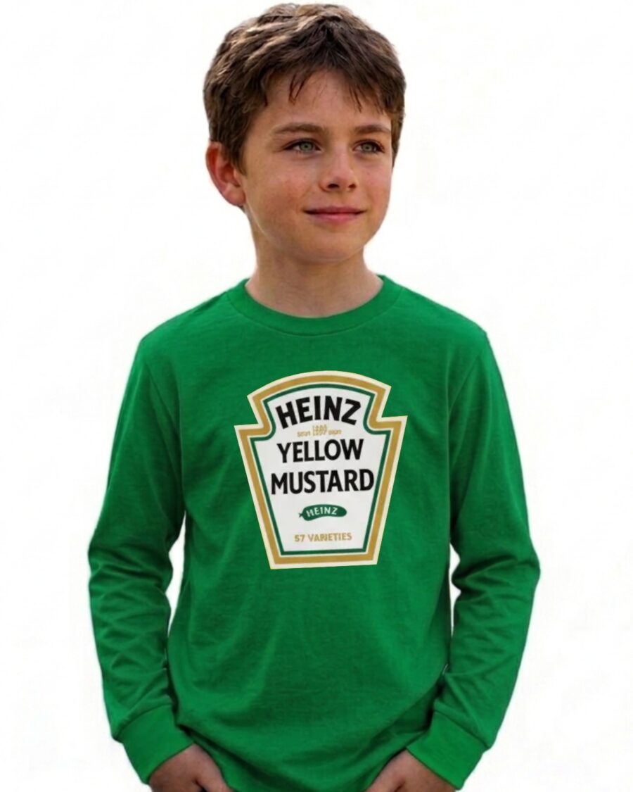 10 Camiseta Manga Longa Unissex Infantil Mostarda mlc
