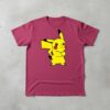 Camiseta Rosa Manga Curta Adulto Unissex Pokémon Pikachu mlc