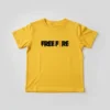 2 Camiseta Amarela Manga Curta Infantil Unissex Free Fire mlc