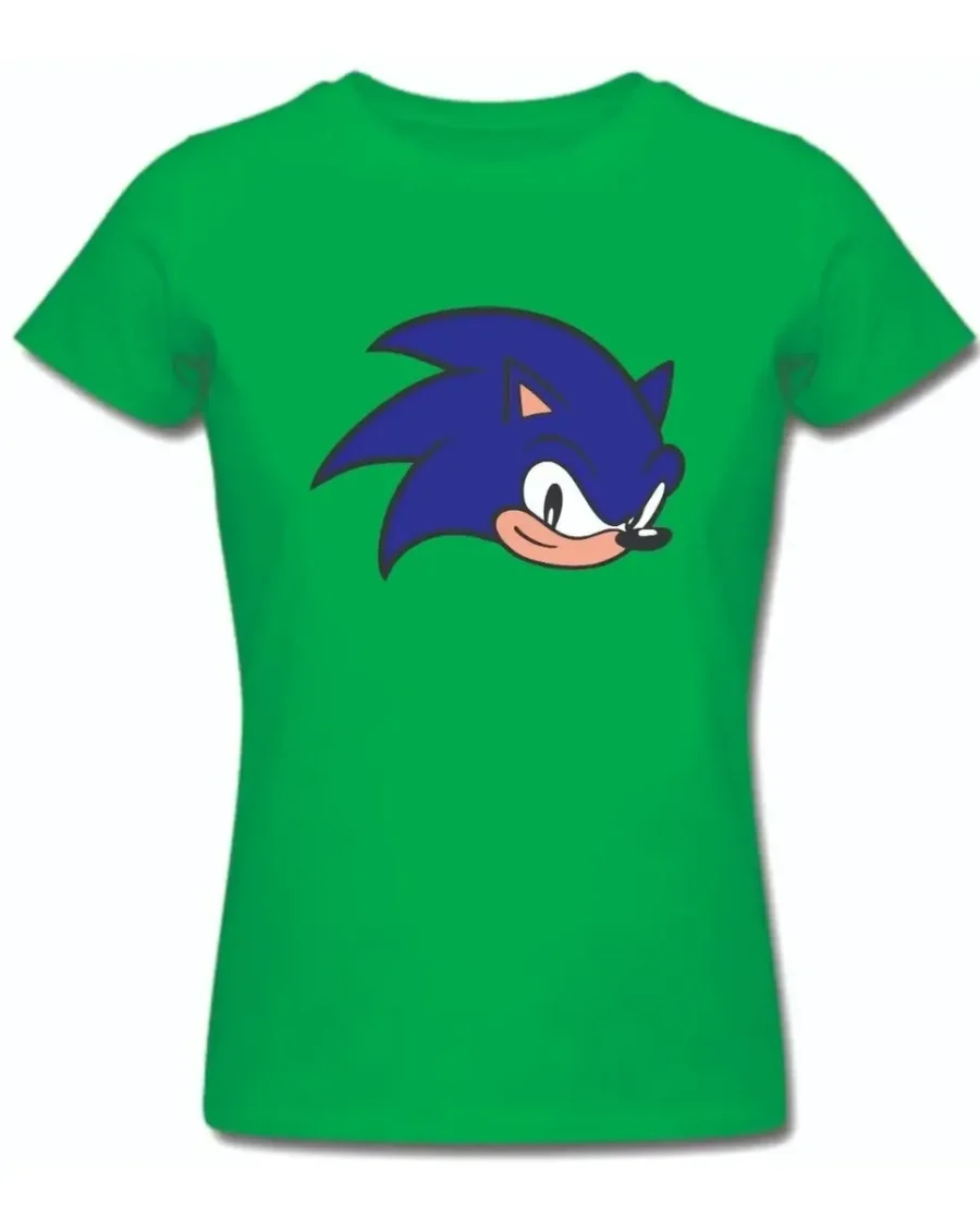 Camiseta Verde Baby Look Sonic the Hedgehog spe