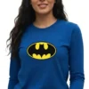 Camiseta Batman Baby Look Manga Longa (Amarela)