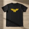 2 Camiseta Preta Infantil Unissex Mulher Maravilha mlc
