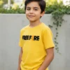 3 Camiseta Amarela Manga Curta Infantil Unissex Free Fire mlc
