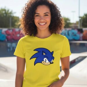 3 Camiseta Amarela Baby Look Sonic the Hedgehog mlc