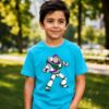 Camiseta Buzz Lightyear Toy Story Infantil ( Azul Turquesa )