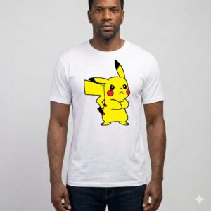 Camiseta Manga Curta Adulto Unissex Pokemon Pikachu mlc