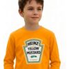 6 Camiseta Manga Longa Unissex Infantil Mostarda mlc