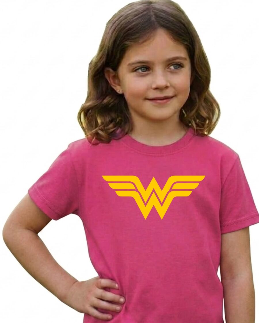 Camiseta Infantil Unissex Mulher Maravilha mlr