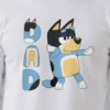 Camiseta Branca Manga Longa Bluey Bandit Pai Dia Dos Pais mlc