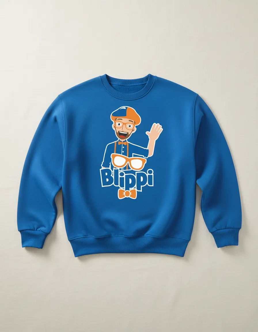 Moletom Azul-turquesa Algodão Flanelado Infantil Blippi mlr