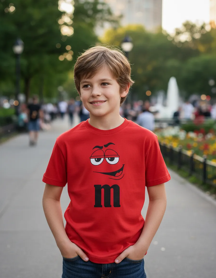 Camiseta Vermelha Infantil M&m mlc