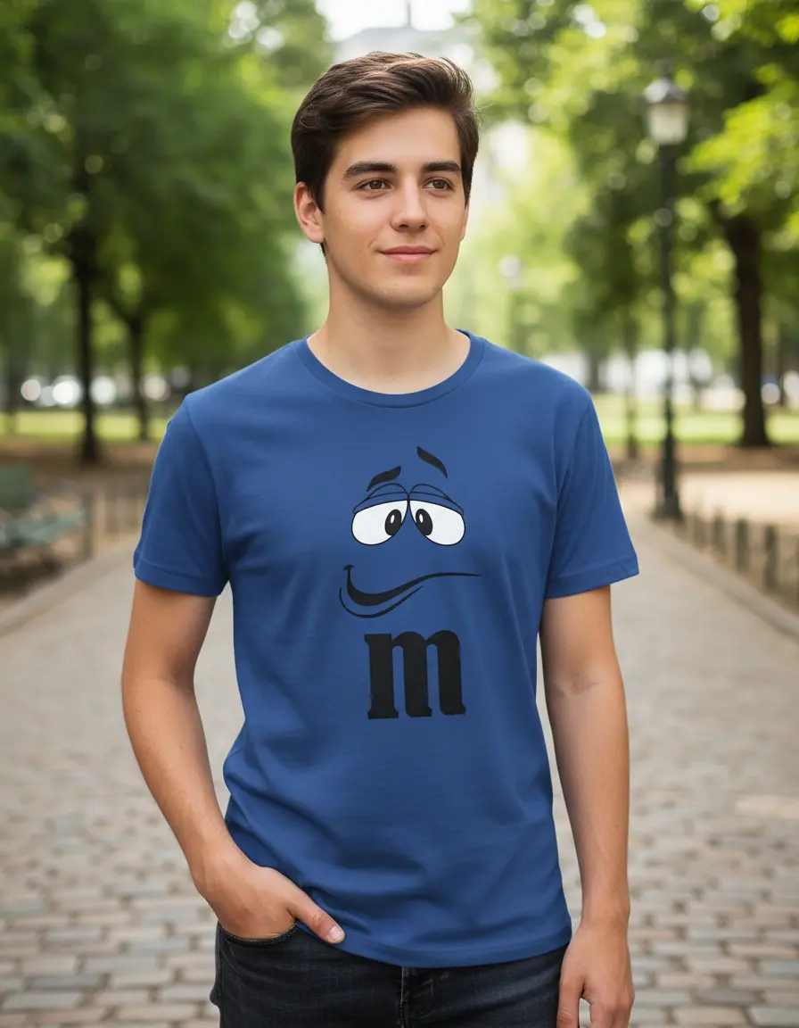 Camiseta Azul Infantil M&m mlc