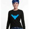 Camiseta Asa Noturna DC Comics Baby Look Manga Longa T-Shirt