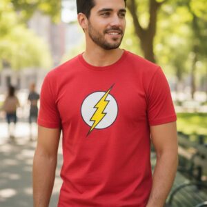 Camiseta Vermelha Adulto Unissex The Flash mlc
