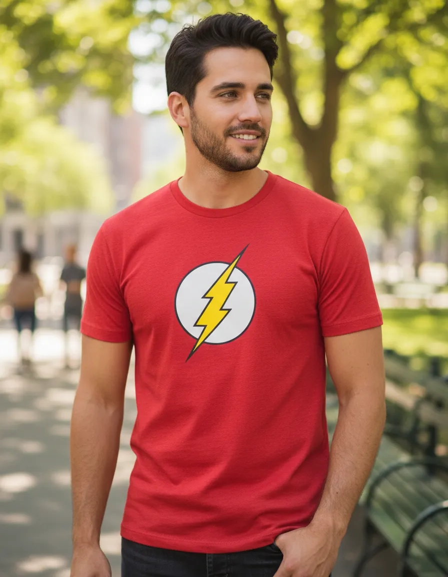 Camiseta Vermelha Adulto Unissex The Flash mlc