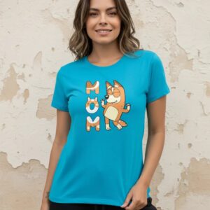 D_NQ_NP_2X_632208-MLA116807099401_082026-F-camiseta-bluey-personagem-chilli-mae-presente Camiseta Azul-turquesa Baby Look Feminina Bluey Mãe mlc