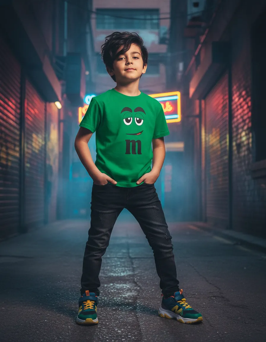 Camiseta Verde Infantil M&m mlr