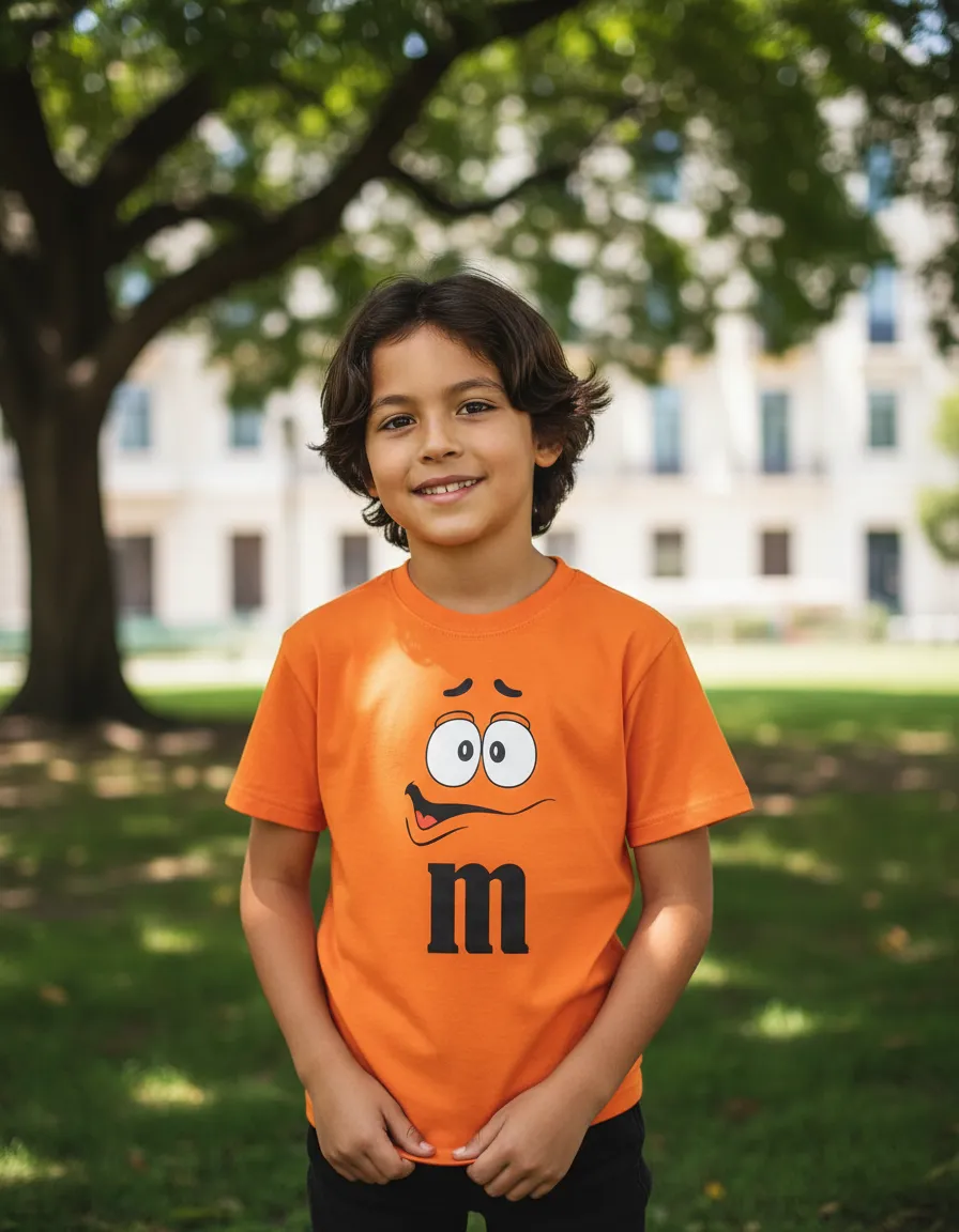 Camiseta Laranja Infantil M&m spe
