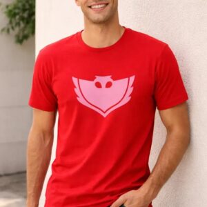 Camiseta Vermelha Adulto Unissex Corujita Pj Masks mlc