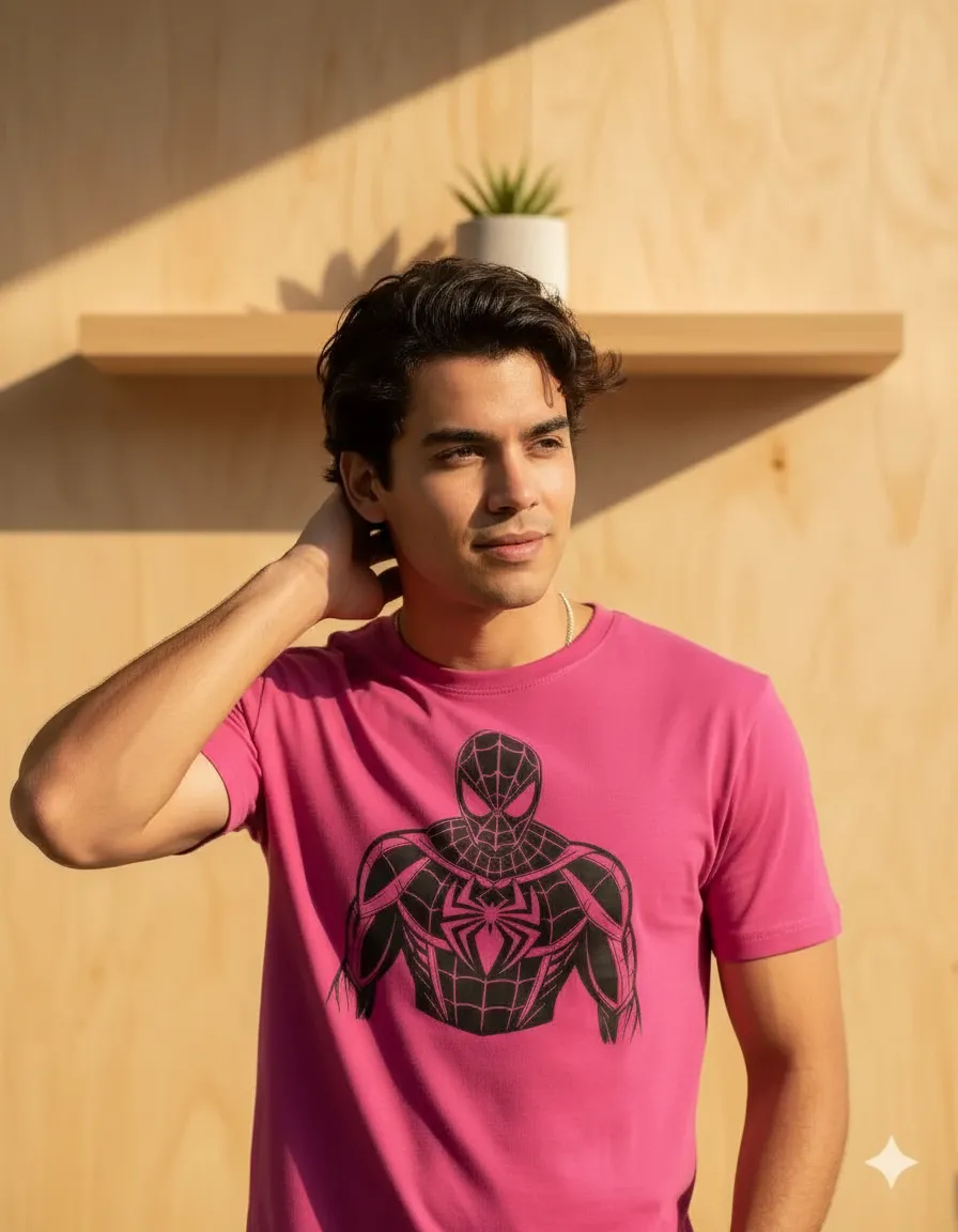 Camiseta Rosa Adulto Unissex Homem-aranha Black T-shirt mlc