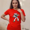 Camiseta Manga Curta Baby Look Vermelha Buzz Lightyear Toy Story mlc