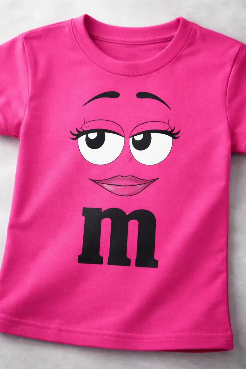 Camiseta Rosa M&m Infantil Mod. 3
