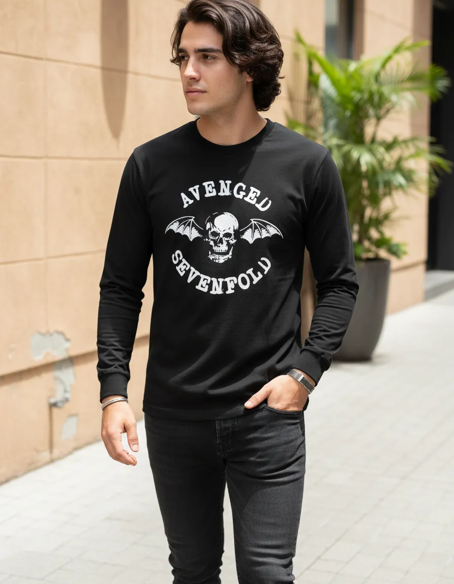 Camiseta Manga Longa Banda Avenged Sevenfold mlc