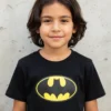 Camiseta Preta Infantil Unissex Batman mlc