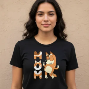 D_NQ_NP_2X_662533-MLB110915654474_052026-F-camiseta-bluey-personagem-chilli-mae-presente Camiseta Preta Manga Curta Baby Look Feminina Bluey Mãe Chilli mlc