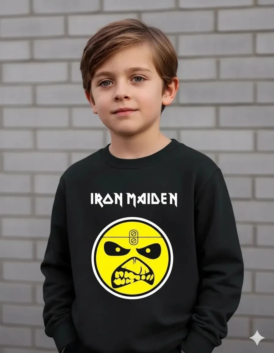 Moletom Algodão Flanelado Infantil Unissex Iron Maiden Silk mlr
