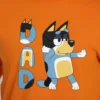 Camiseta Laranja Adulto Unissex Bluey Pai Bandit mlc