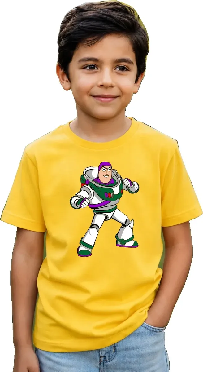 Camiseta Amarela Manga Curta Infantil Buzz Lightyear Toy Story spe