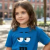 Camiseta Azul Infantil Unissex m&m  Mod 3 mlc