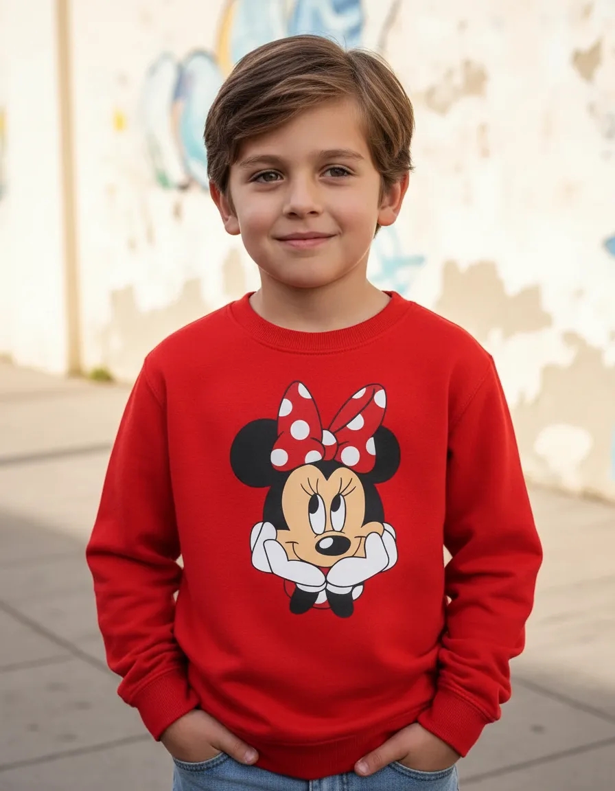 Moletom Vermelho Algodão Flanelado Infantil Minnie Mouse mlc