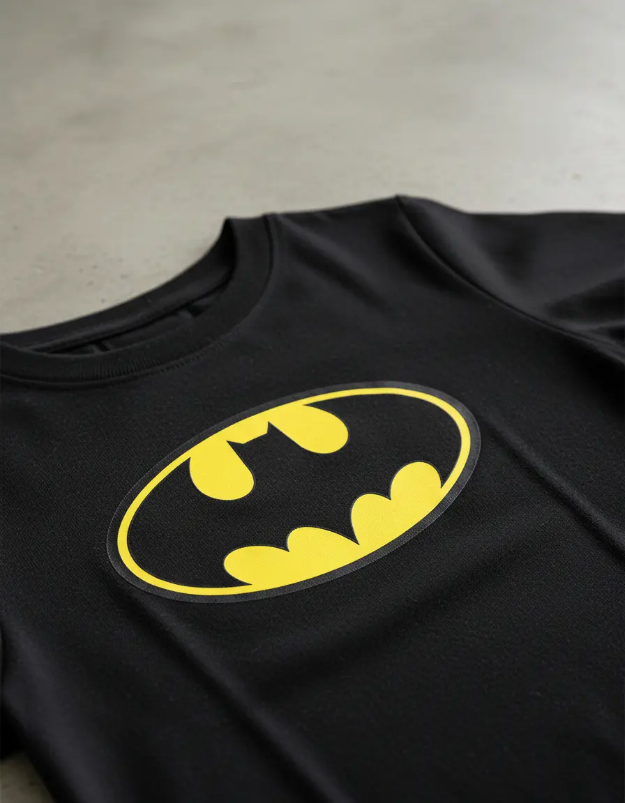 Camiseta Preta Infantil Unissex Batman mlc