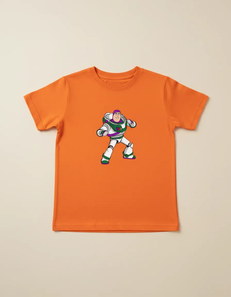 Camiseta Manga Curta Laranja Infantil Buzz Toy Story mlr