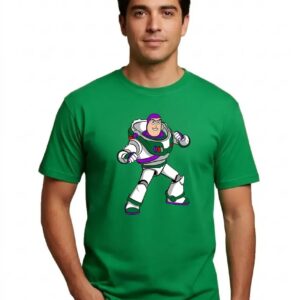 Camiseta Manga Curta Adulto Unissex Verde Buzz Toy Story mlc