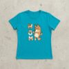 Camiseta Azul-turquesa Baby Look Feminina Bluey Mãe mlc