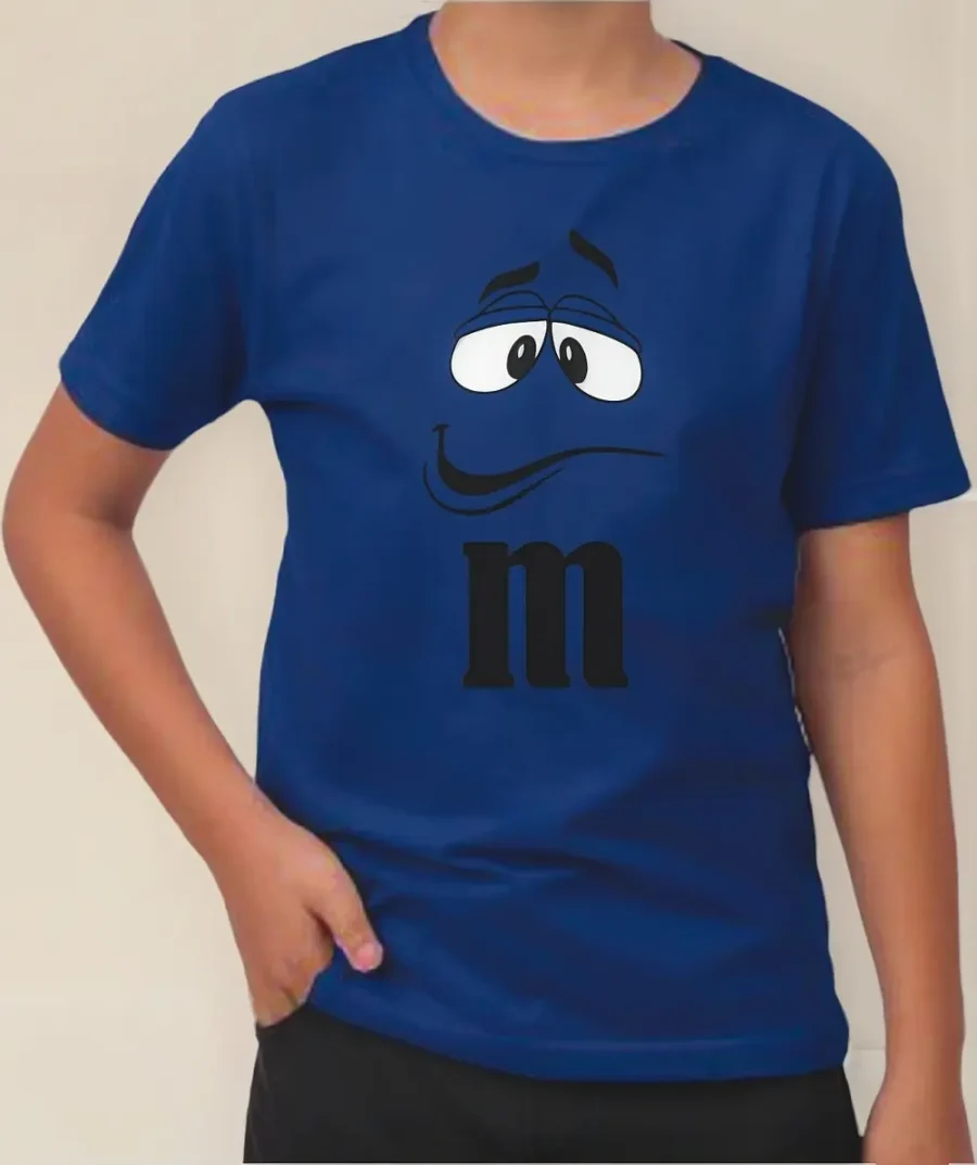 Camiseta Azul Infantil M&m mlc