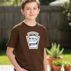 D_NQ_NP_2X_704829-MLB109766745264_042026-F-camiseta-heinz-barbecue-infantil Camiseta Marrom Heinz Barbecue Infantil mlr