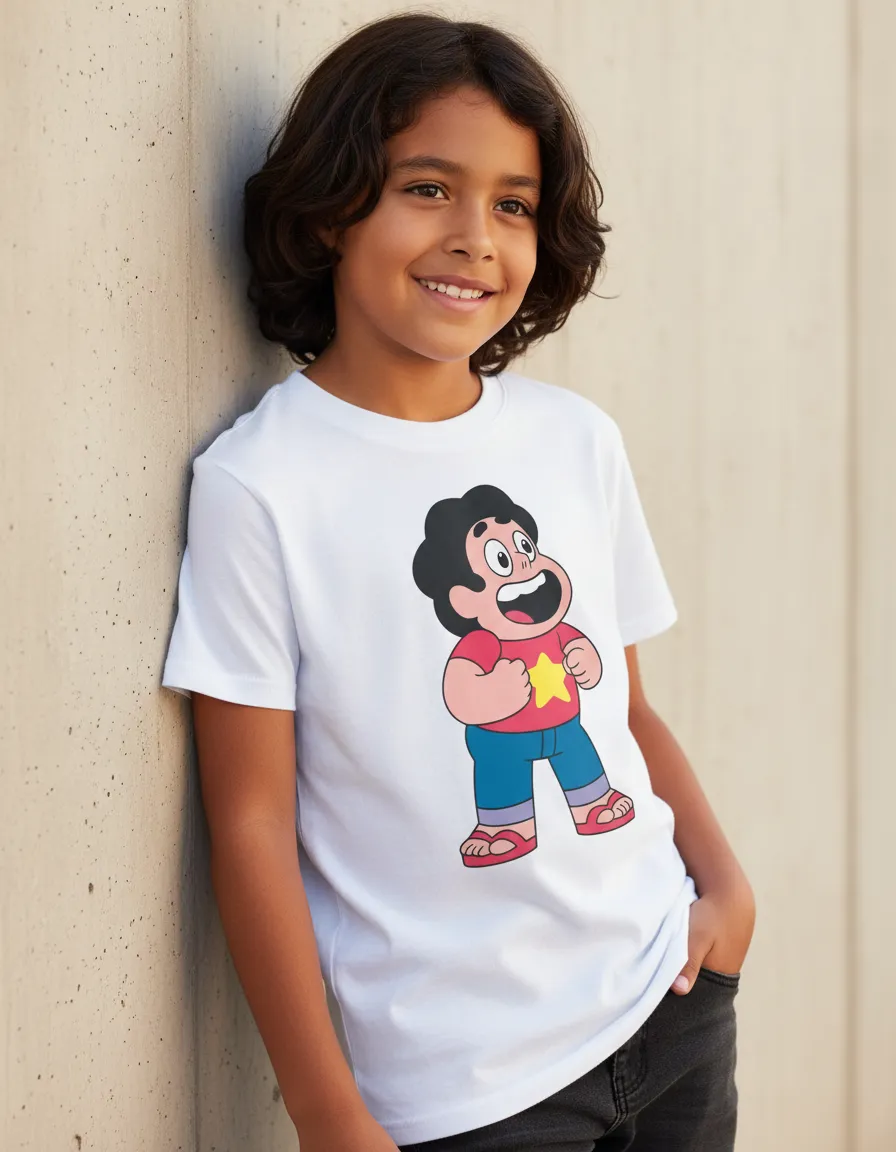 Camiseta Branca Steven Universo ( Infantil ) mlc