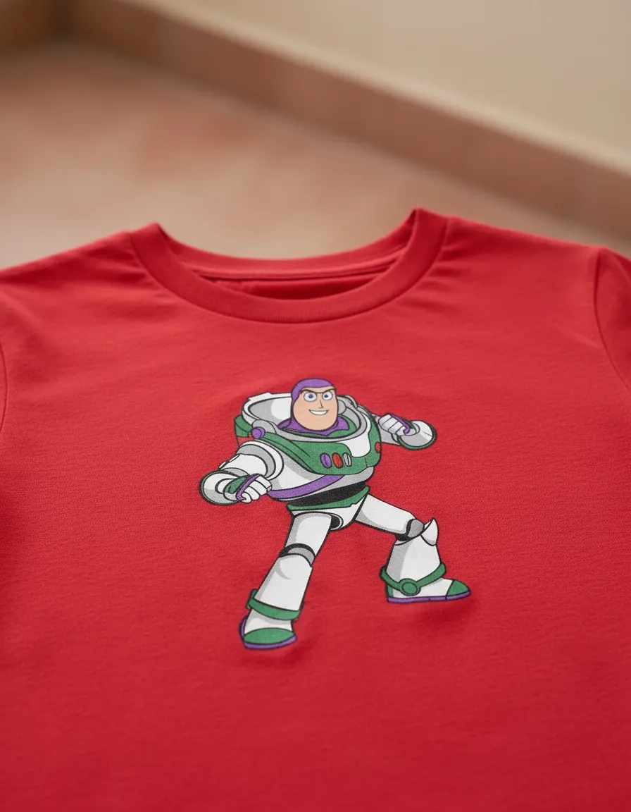 Camiseta Vermelha Infantil Buzz Lightyear Toy Story mlc