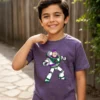 Camiseta Manga Curta Roxa Infantil Buzz Lightyear Toy Story mlc