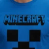 Camiseta Manga Comprida Adulto Unissex Azul Minecraft Creeper mlc