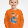Camiseta Manga Comprida Infantil Unissex Laranja Blippi mlr