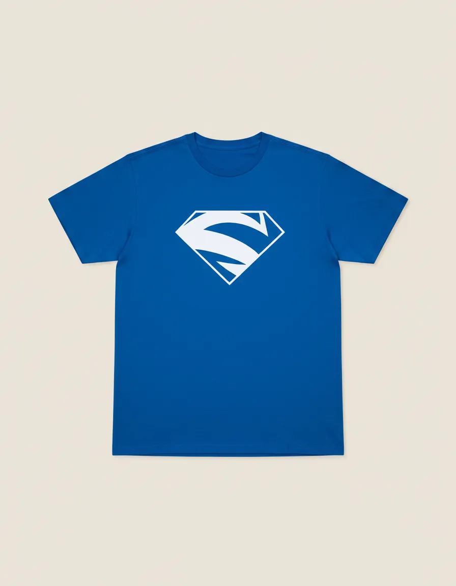 D_NQ_NP_2X_721096-MLA112488661549_052026-F-camiseta-superman-eletrico-unissex-silk-screen-manual Camiseta Azul Manga Curta Adulto Super Homem Elétrico Logo Branco mlc