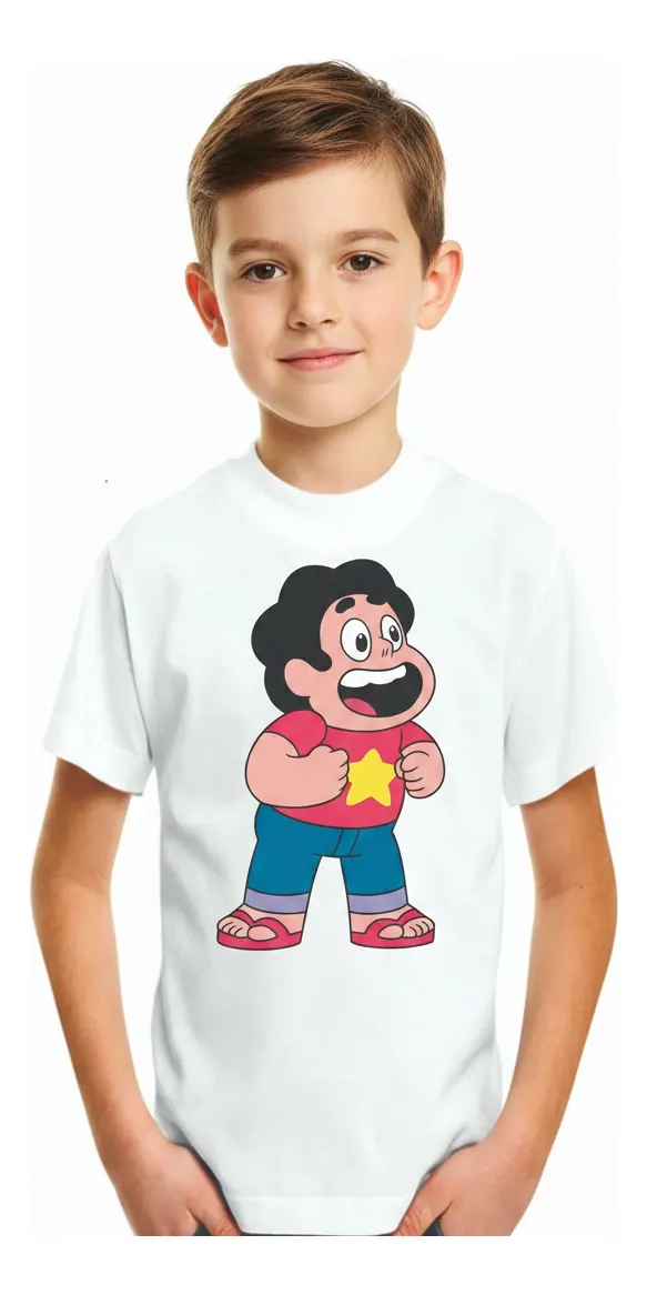 Camiseta Branca Steven Universo ( Infantil ) mlc